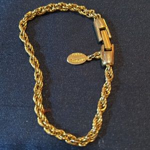 Mario Valentino Gold Rope Bracelet 7 3/4”